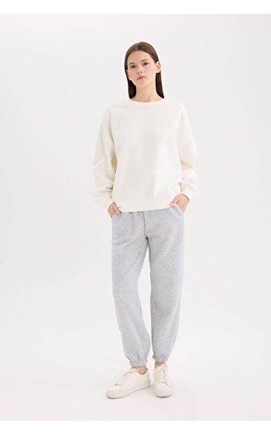 DeFacto Standart Fit Kalın Jogger Eşofman Altı Bel Paça Lastikli Basic Düz Uzun Boy S7370AZ25SPGR256