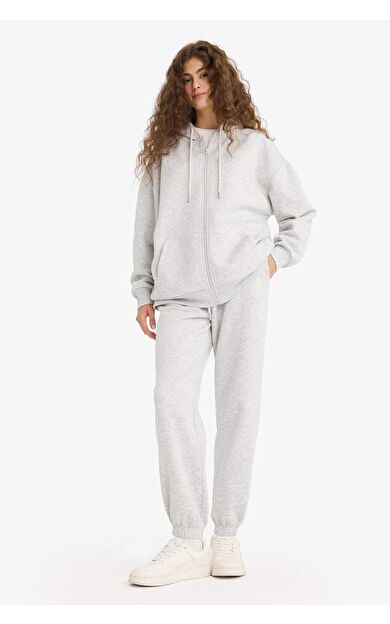 DeFacto Beli Bağcıklı Cepli Esnek Bantlı Paça Jogger Eşofman Altı