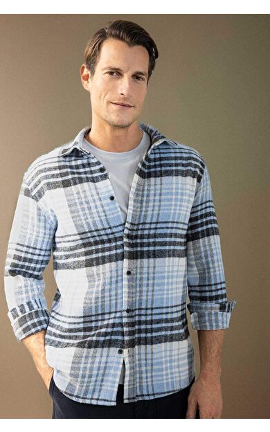 DeFacto Regular Fit Kareli Oduncu Uzun Kollu Gömlek S9275AZ24AUBE524