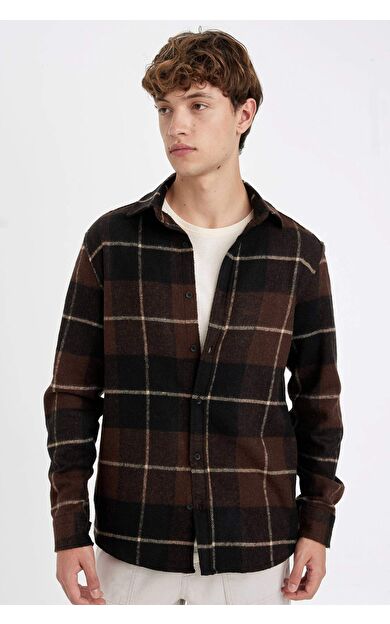 DeFacto Regular Fit Kareli Oduncu Uzun Kollu Gömlek S9275AZ24AUBN337