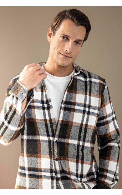 Regular Fit Kareli Oduncu Uzun Kollu Gömlek