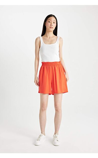 DeFactoFit Paperbag Yüksek Bel Geniş Paça Belmando Şort T0883AZ24HSOG566