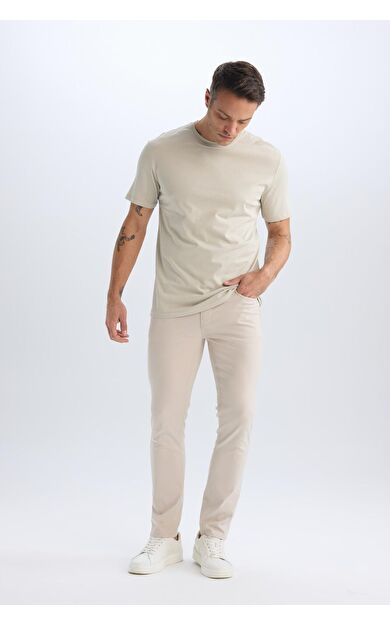 DeFacto Slim Fit Dar Kesim Dar Paça Chino Kanvas Pantolon T1055AZ25SPBG191