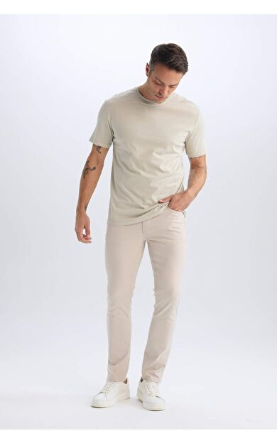 DeFacto Slim Fit Dar Kesim Dar Paça Chino Kanvas Pantolon T1055AZ25SPBG191
