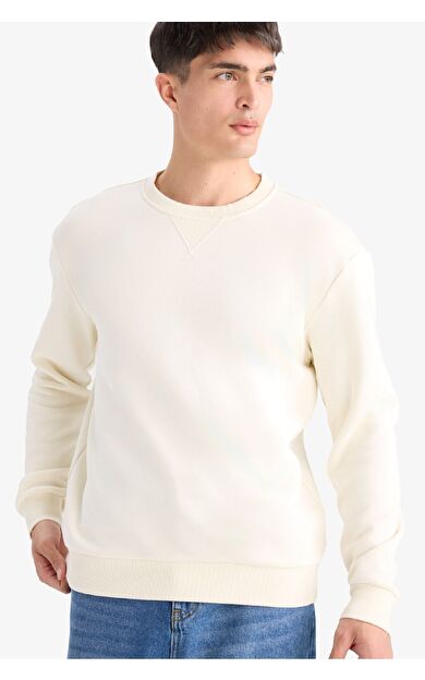 Regular Fit Bisiklet Yaka Basic Düz Kalın Sweatshirt T3777AZ25AUER140