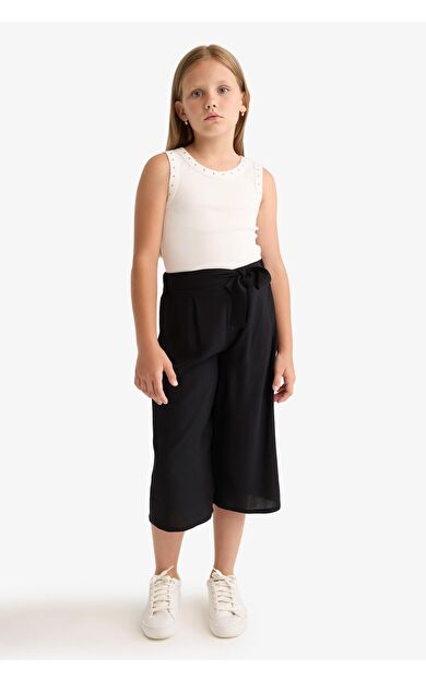 DeFacto Kız Çocuk Culotte Geniş Paça Viskon Pantolon