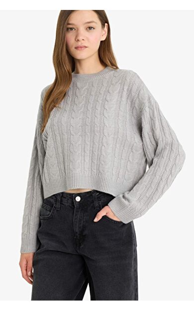 DeFacto Coool Regular Fit Bisiklet Yaka Triko Kazak