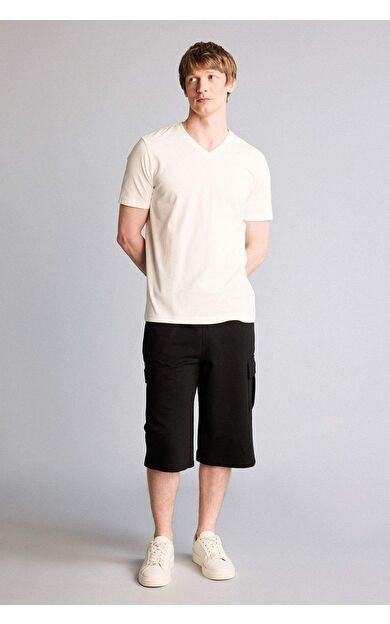 DeFacto Relax Fıt Sweatshirt Kumaşı Uzun Şort