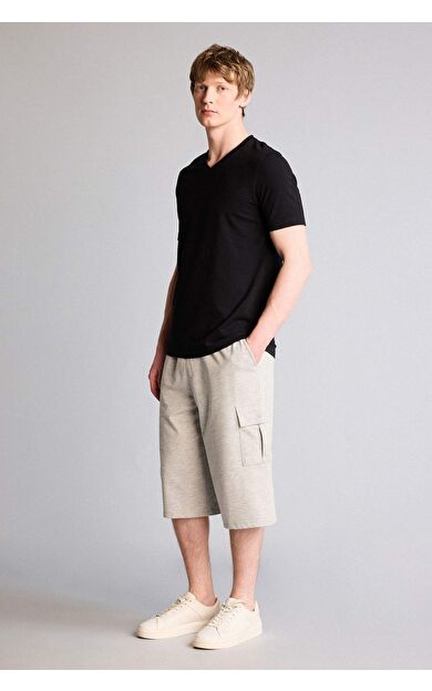 DeFacto Relax Fıt Sweatshirt Kumaşı Uzun Şort
