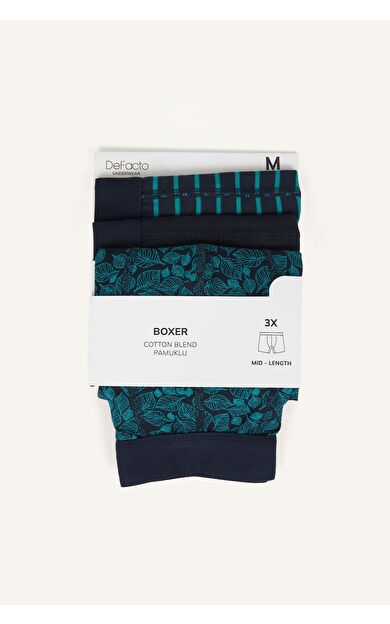 DeFacto Regular Fıt Çizgili 3'lü Boxer
