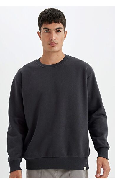 DeFacto DeFactoFit Oversize Fit Bisiklet Yaka Kalın Sweatshirt T5139AZ24AUAR191