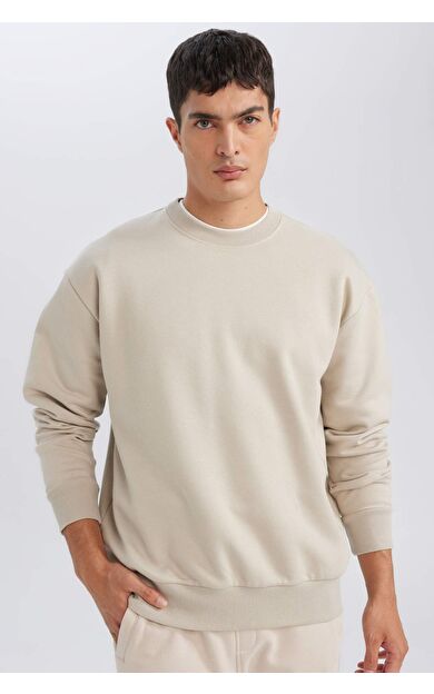 DeFactoFit Oversize Fit Bisiklet Yaka Sweatshirt T5139AZ24AUBG735