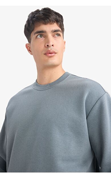 Relax Fit Bisiklet Yaka Kalın İçi Yumuşak Tüylü Basic Düz Sweatshirt T5139AZ25AUGN846