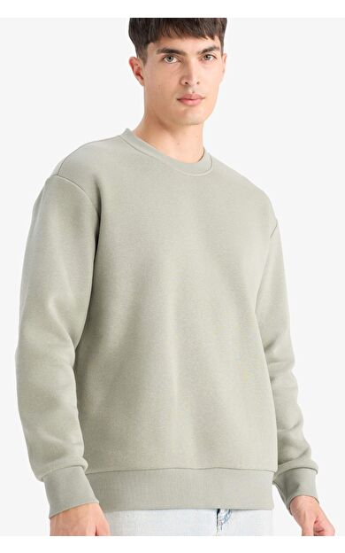 Relax Fit Bisiklet Yaka Kalın Sweatshirt Kumaşı Sweatshirt T5139AZ25AUGN931