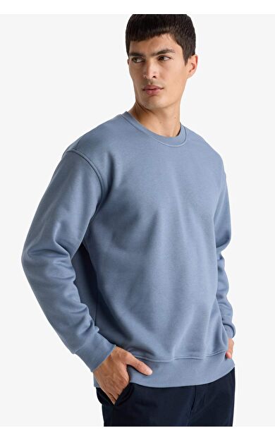 DeFacto Relax Fit Bisiklet Yaka Kalın Sweatshirt Kumaşı Sweatshirt T5139AZ25AUGR171