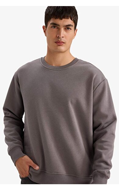 Relax Fit Bisiklet Yaka Kalın Sweatshirt Kumaşı Sweatshirt T5139AZ25AUGR438
