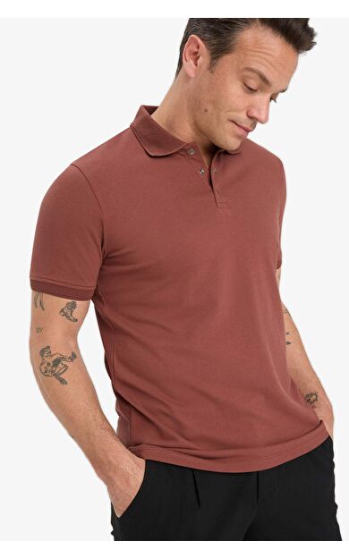 DeFacto Slim Fit Dar Kesim Kısa Kollu Basic Düz Polo Tişört T5259AZ25SMBN414