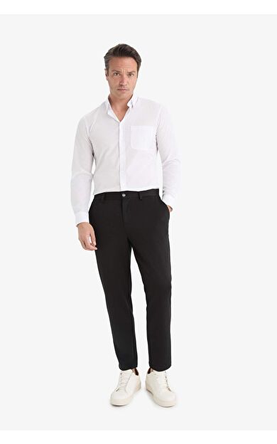 Jogger Fit Cepli Esnek Kumaş Düz Paça Pantolon