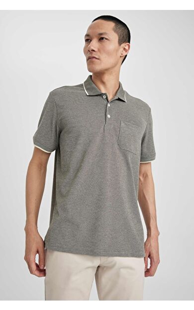DeFacto Regular Fit Polo Yaka Kısa Kollu Tişört Yeşil
