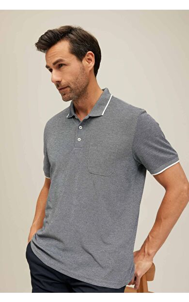 DeFacto Regular Fit Polo Yaka Kısa Kollu Tişört Lacivert