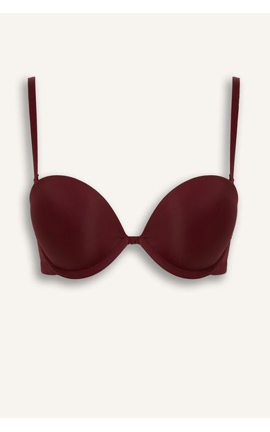 DeFacto Micro Kaplı Yarım Dolgulu Balenli Straplez Sütyen Bordo T8481AZ26AUBR210