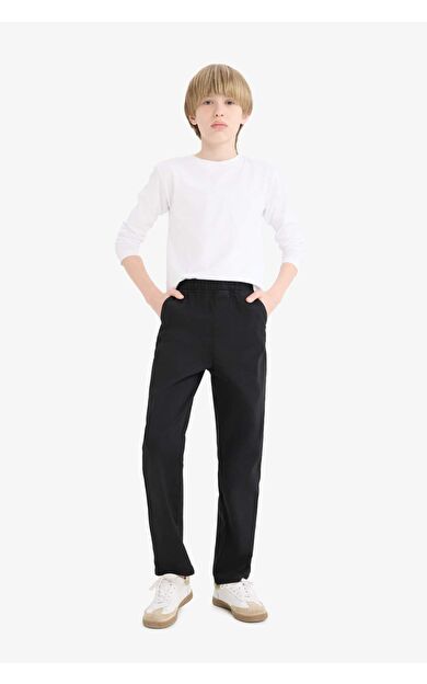 DeFacto Erkek Çocuk Okula Dönüş Regular Fit Düz Paça Gabardin Pantolon T8850A625AUBK81