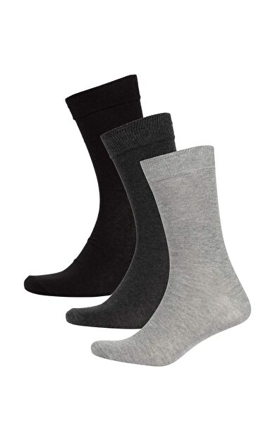 DeFacto Erkek Pamuklu 3'lü Uzun Çorap