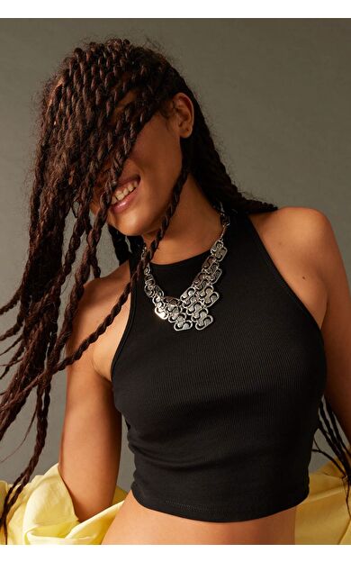 DeFacto Fitted Halter Yaka Fitilli Kaşkorse Atlet U0357AZ23SMBK81