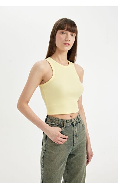 DeFacto DeFactoFit Fitted Halter Yaka Fitilli Kaşkorse Atlet