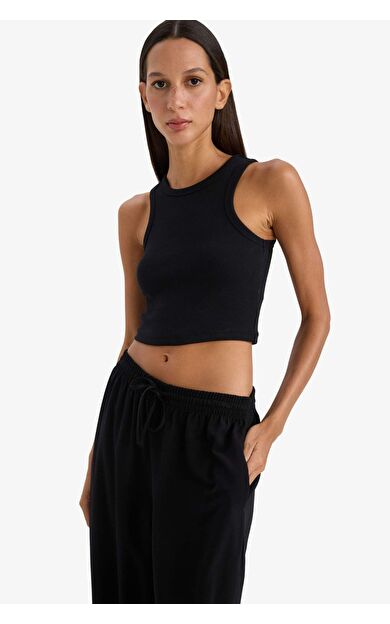 DeFacto Fitted Halter Yaka Fitilli Kaşkorse Atlet U0357AZ25SMBK81