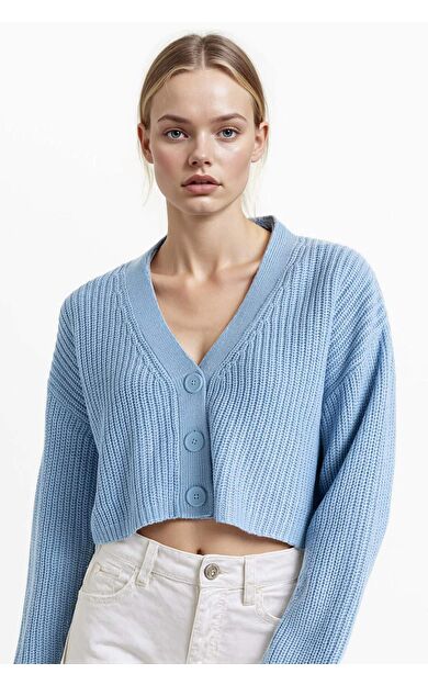 DeFactoFit Regular Fit V Yaka Triko Hırka