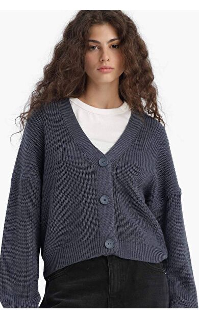 DeFacto Regular Fit V Yaka Hırka