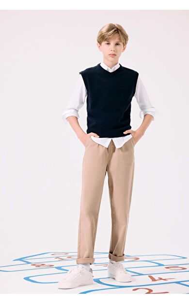 DeFacto Erkek Çocuk Okula Dönüş Regular Fit Düz Paça Gabardin Pantolon U3254A625AUBG716