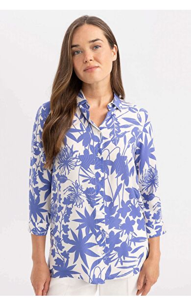 DeFacto Loose Fit Desenli Uzun Kollu Gömlek U3684AZ24SMBE284