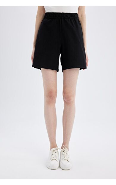 DeFacto Regular Fit Normal Bel Düz Paça Basic Bermuda Şort