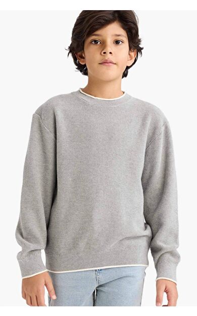 DeFactoFit Erkek Çocuk Bisiklet Yaka Triko Kazak U8991A624AUGR210