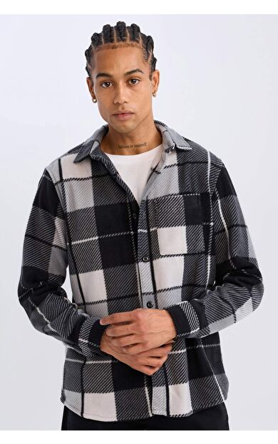 DeFacto Regular Fit Kareli Polar Uzun Kollu Gömlek V2767AZ24WNAR221