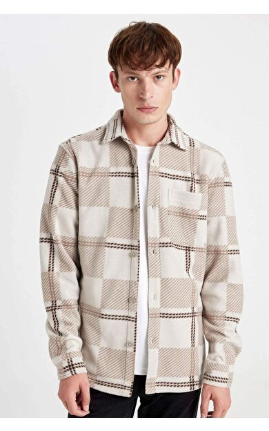 DeFacto Regular Fit Kareli Polar Uzun Kollu Gömlek V2767AZ24WNBG702