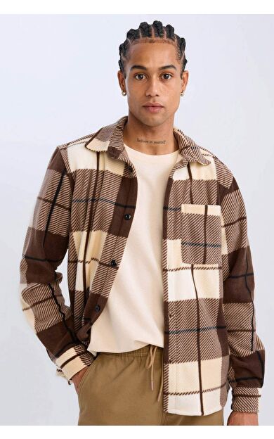 DeFacto Regular Fit Kareli Polar Uzun Kollu Gömlek V2767AZ24WNBN335