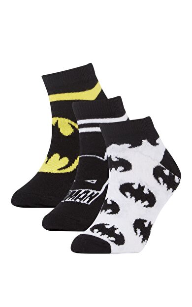 DeFacto Erkek Çocuk Batman Pamuklu 3'lü Patik Çorap Çok Renkli