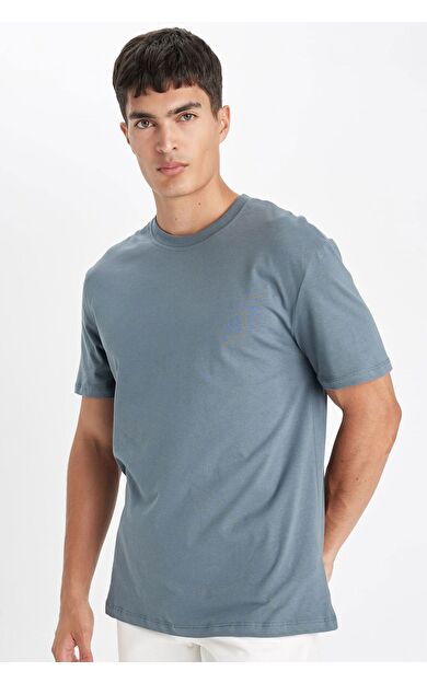 DeFacto New Regular Fit Bisiklet Yaka Basic Kısa Kollu %100 Pamuk Tişört V7699AZ24SPGR89