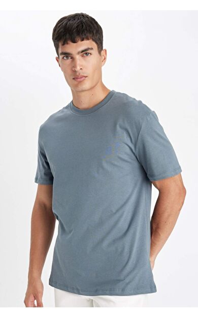 DeFacto New Regular Fit Bisiklet Yaka Basic Kısa Kollu %100 Pamuk Tişört V7699AZ24SPGR89