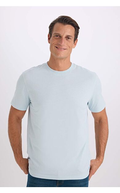 DeFacto New Regular Fit Bisiklet Yaka Basic Düz Kısa Kollu Tişört V7699AZ25SPBE506