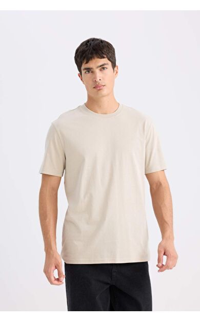 DeFacto New Regular Fit Bisiklet Yaka Basic Düz Kısa Kollu Tişört V7699AZ25SPBG170