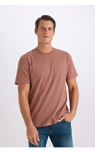 DeFacto New Regular Fit Bisiklet Yaka Basic Düz Kısa Kollu Tişört V7699AZ25SPBN307