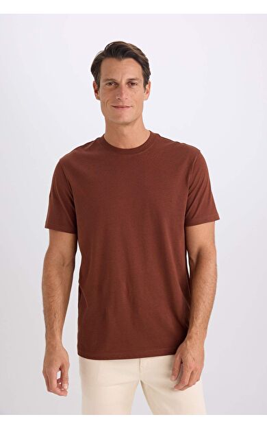 DeFacto New Regular Fit Bisiklet Yaka Basic Düz Kısa Kollu Tişört V7699AZ25SPBN319