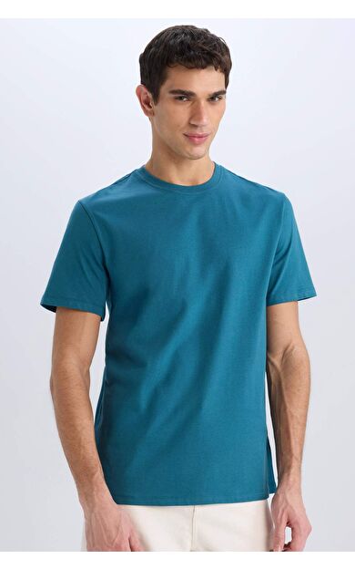 DeFacto New Regular Fit Bisiklet Yaka Basic Düz Kısa Kollu Tişört V7699AZ25SPIN250