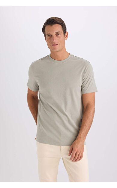 DeFacto New Regular Fit Bisiklet Yaka Basic Düz Kısa Kollu Tişört V7699AZ25SPKH434