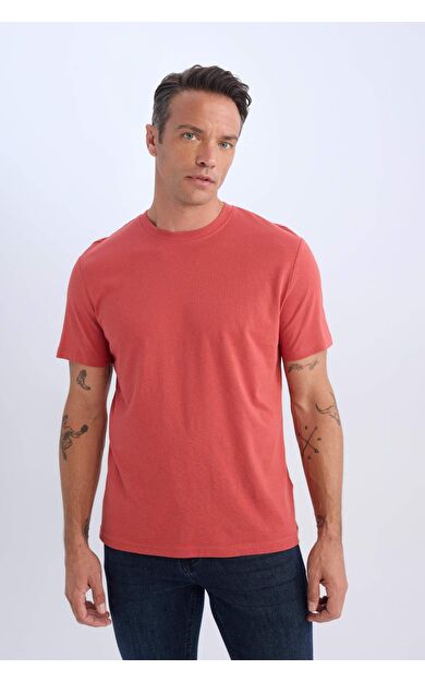 DeFacto New Regular Fit Bisiklet Yaka Basic Düz Kısa Kollu Tişört V7699AZ25SPRD33