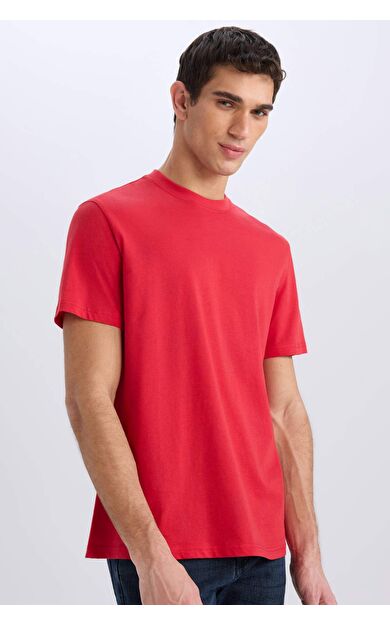 DeFacto New Regular Fit Bisiklet Yaka Basic Düz Kısa Kollu Tişört V7699AZ25SPRD79